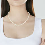 NATURAL PEARL, SAPPHIRE AND DIAMOND NECKLACE - photo 2