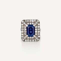 COLOUR CHANGE SAPPHIRE AND DIAMOND RING