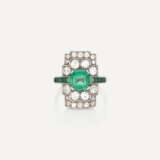 NO RESERVE | ART DECO EMERALD AND DIAMOND RING - Foto 1