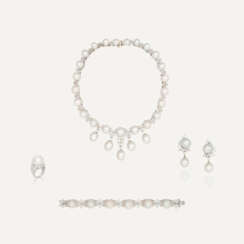 SUITE OF CULTURED PEARL AND DIAMOND JEWELLERY