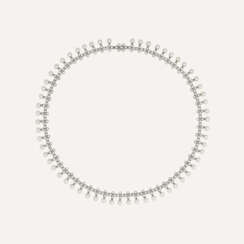 TIFFANY & CO. CULTURED PEARL AND DIAMOND 'LACE' NECKLACE