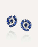 Product catalog. NO RESERVE | SAPPHIRE AND DIAMOND EARRINGS