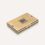 NO RESERVE | CARTIER ART DECO ENAMEL, SAPPHIRE AND DIAMOND POWDER BOX - фото 1