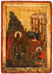RARE GREEK ICON SHOWING THE HEALING OF THE LAME