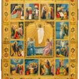 RUSSIAN GOLD GROUND ICON SHOWING THE FEASTDAYS OF THE CHURCH YEAR - photo 1