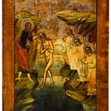 SMALL RUSSIAN ICON SHOWING THE BAPTISM OF CHRIST - photo 1