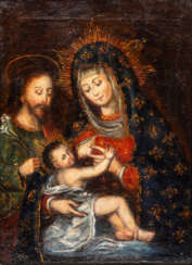 CUSCO SCHOLL PAINTING SHOWING THE NURSING MADONNA AND ST. JOSEPH