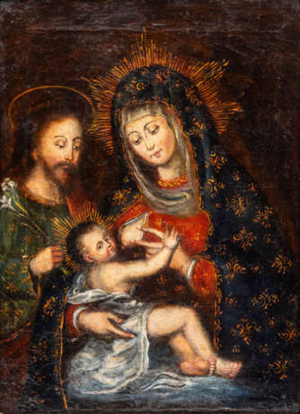 CUSCO SCHOLL PAINTING SHOWING THE NURSING MADONNA AND ST. JOSEPH - photo 1