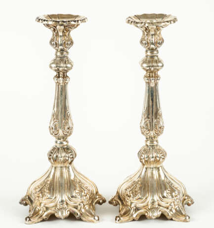 1 PAIR OF SILVER CANDLESTICKS - photo 1
