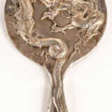 CHINESE SILVER MIRROR SHOWINGA DRAGON IN RELIEF - photo 1