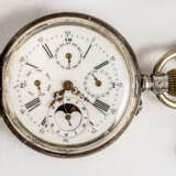 SILVER SAVONNETTE POCKET WATCH WITH CHAIN ​​FOR THE RUSSIAN MARKET - photo 2
