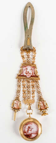 GOLD AND ENAMEL BELT CHAIN ​​WATCH - photo 4