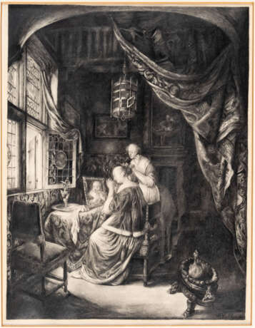 MONOGRAMMIST H.V. NACH Gérard DOU (1613-1675) - Foto 1