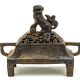 CHINESE BRONZE INCENSE BURNER WITH DRAGON - photo 1