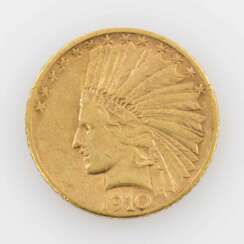 USA/Gold - 10 Dollars 1910, Indian Head, s-ss, einige Kratzer,