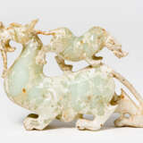 A CHINESE JADE CHIMERA WITH WHITE CALCIFICATION - фото 1