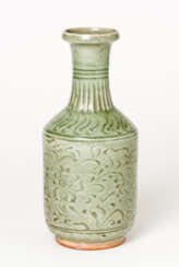 A CHINESE CELADON-VASE WITH PLANT MOTIFS