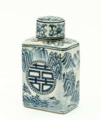 CHINESE BLUE AND WHITE TEA CAN