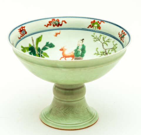 CHINESE PORCELAIN BOWL WITH STAND - photo 1