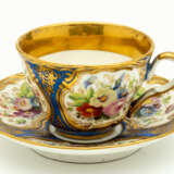 RUSSIAN PORCELAIN CUP & SAUCER WITH FLORAL DECOR - photo 1
