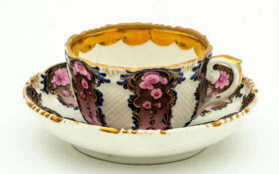 RUSSIAN PORCELAIN CUP & SAUCER WITH FLORAL DECOR - фото 1