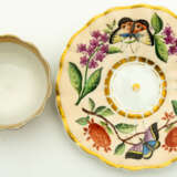 RARE RUSSIAN PORCELAIN CUP & SAUCER WITH BUTTERFLY AND FLOWER DECOR - photo 2