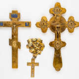 2 RUSSIAN BENEDICTION CROSSES AND ONE PRIEST CROSS - photo 1