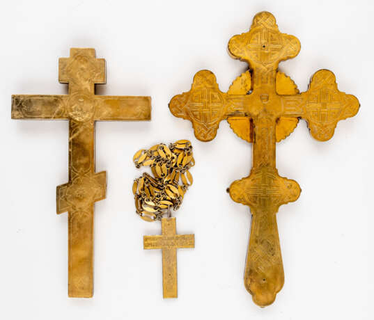 2 RUSSIAN BENEDICTION CROSSES AND ONE PRIEST CROSS - фото 2
