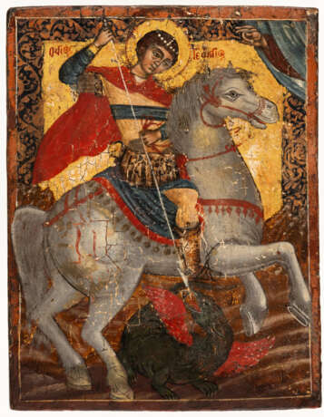 MELKITE (?) ICON SHOWING ST. GEORGE - photo 1