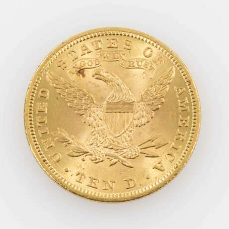 USA/Gold - 10 Dollars 1901, Liberty Head, ss., etwas Patina revers, - photo 2