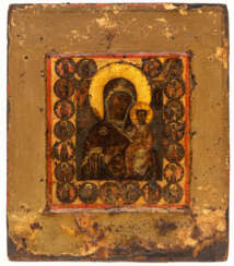 RARE RUSSIAN ICON SHOWING THE MOTHER OF GOD SMOLENSKAYA AND SAINTS