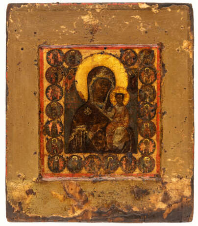 RARE RUSSIAN ICON SHOWING THE MOTHER OF GOD SMOLENSKAYA AND SAINTS - фото 1