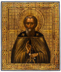 FINELY PAINTED RUSSIAN ICON SHOWING ST. SERGIUS OF RADONESH