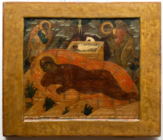 RARE RUSSIAN ICON SHOWING THE NATIVITY OF CHRIST - photo 1