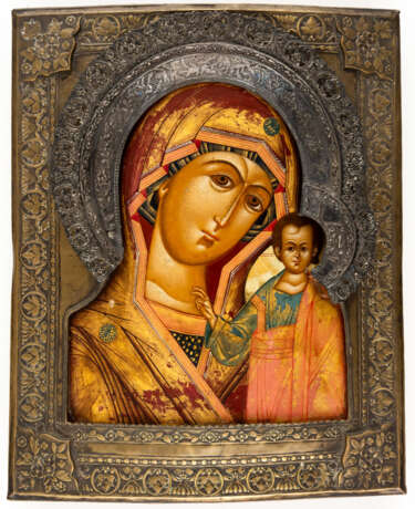 RUSSIAN FINELY PAINTED ICON SHOWING THE MOTHER OF GOD KAZANSKAYA - фото 1