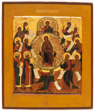 RUSSIAN ICON SHOWING THE MOTHER OF GOD 'THE PROPHETS HAVE ANNOUNCED YOU BEFORE' - photo 1
