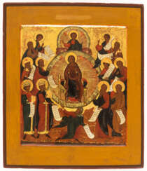 RUSSIAN ICON SHOWING THE MOTHER OF GOD 'THE PROPHETS HAVE ANNOUNCED YOU BEFORE'