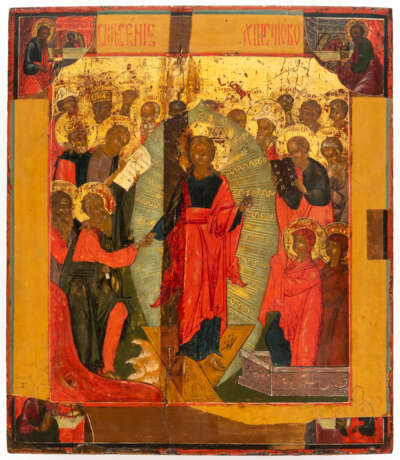 RUSSIAN EASTER ICON SHOWING THE DESCENT OF CHRIST INTO HASES (ANASTASIS) - photo 1