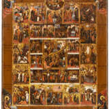 LARGE ICON SHOWING THE FEASTDAYS OF THE CHURCH YEAR AND THE PASSION OF CHRIST - photo 1