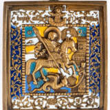 RUSSIAN METAL ICON SHOWING ST. GEORGE - photo 1