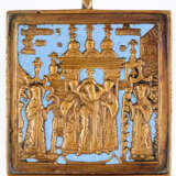 RUSSIAN METAL ICON SHOWING THE EXALTATION OF THE HOLY CROSS - фото 1