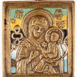 RUSSIAN METAL ICON SHOWING THE MOTHER OF GOD TICHVINSKAYA - photo 1