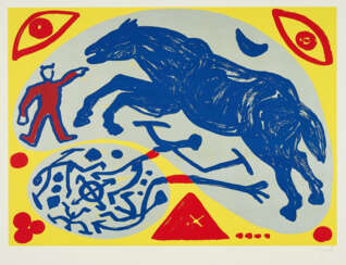 A.R. Penck. Pferd mit Mongole