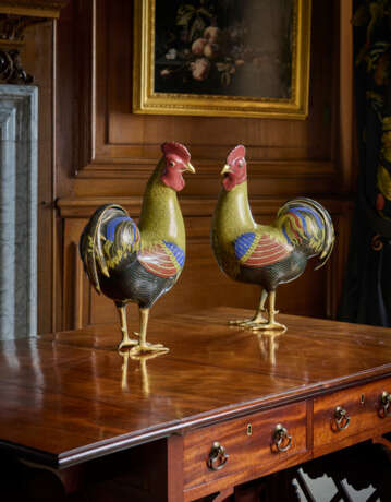 A LARGE PAIR OF CLOISONNE ENAMEL ROOSTERS - фото 6