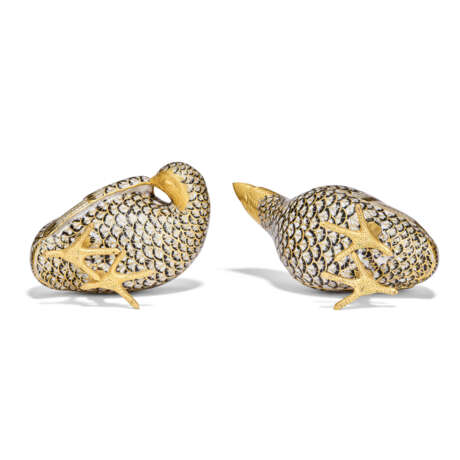 A PAIR OF CHAMPLEVE ENAMEL QUAILS - photo 3