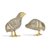 A PAIR OF CHAMPLEVE ENAMEL QUAILS - Foto 5