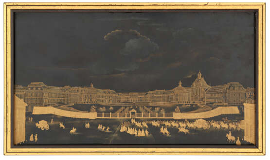 A JAPANESE BLACK AND GOLD LACQUER PANEL DEPICTING THE PALACE OF VERSAILLES - фото 2