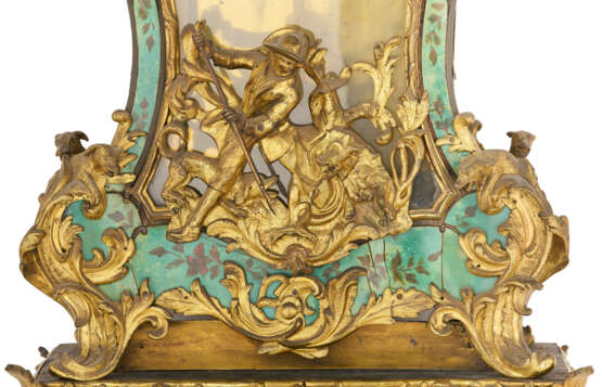 A LOUIS XV ORMOLU-MOUNTED STAINED HORN MONUMENTAL BRACKET CLOCK AND BRACKET - Foto 7