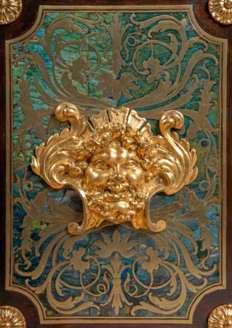A LATE LOUIS XV ORMOLU-MOUNTED BRASS AND BLUE STAINED HORN-INLAID `BOULLE` MARQUETRY AND EBONY CARTONNIER - фото 3