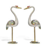 A PAIR OF CLOISONN&#201; ENAMEL CRANES - photo 2